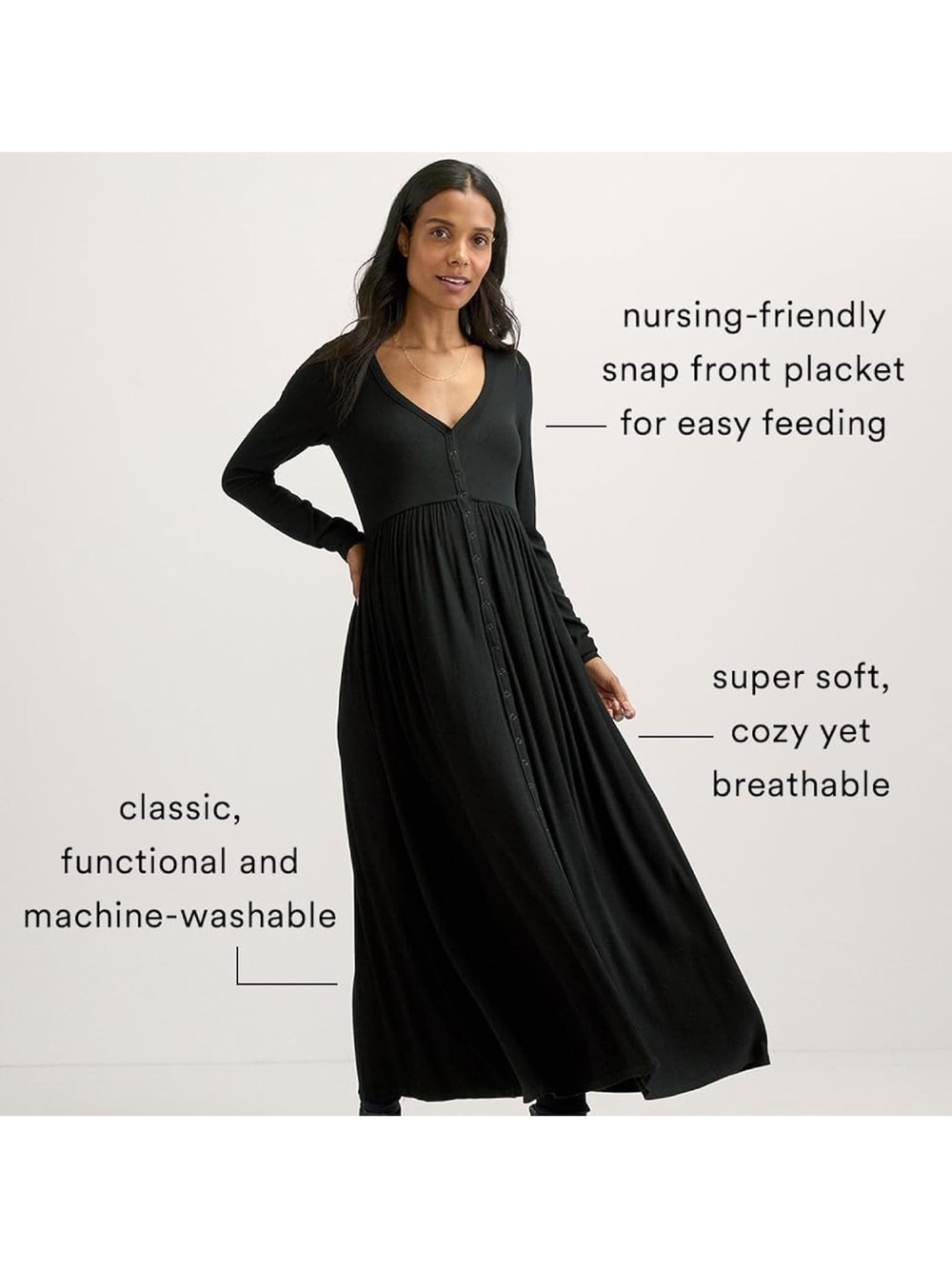 Hatch Softest Rib Nursing Dress